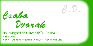 csaba dvorak business card